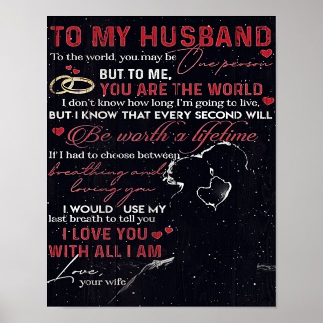 Póster A la carta de mi marido | Cute Present | (Frente)