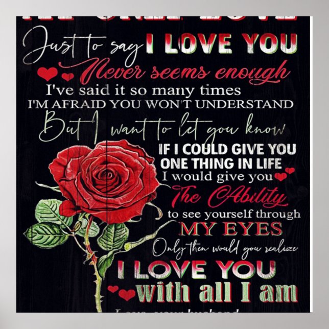 Póster A la carta de mi marido | Cute Present | Regalo de (Frente)