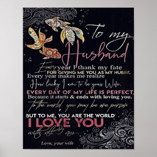 Póster A la carta de mi marido Mejor regalo del Día del