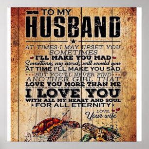 Póster A la carta de mi marido   Presente de familia de c