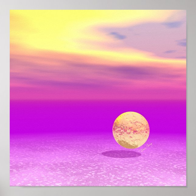 Póster A la deriva, abstract Gold Violet Ocean (Frente)