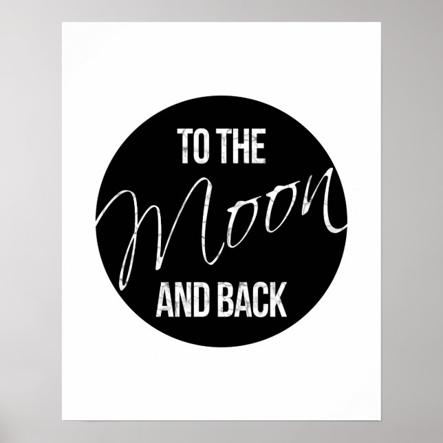 Póster A la luna y atrás cita al poster de amor (Frente)