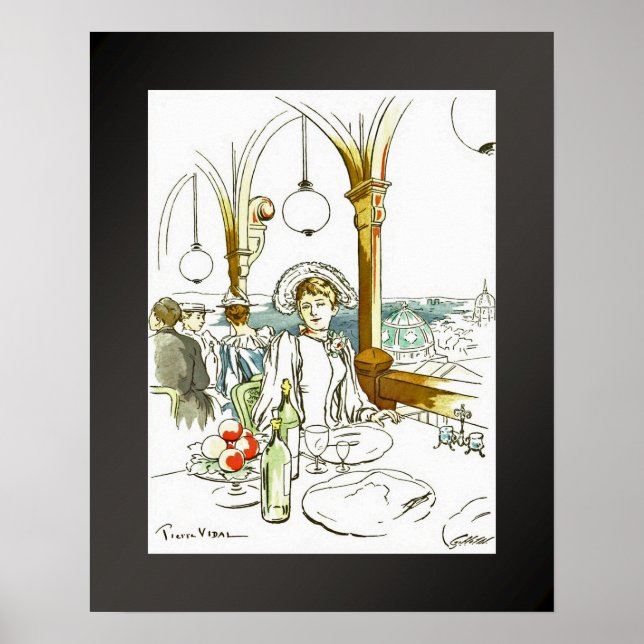 Póster A la Tour Eiffel ~ Torre Eiffel ~ Pierre Vidal (Frente)