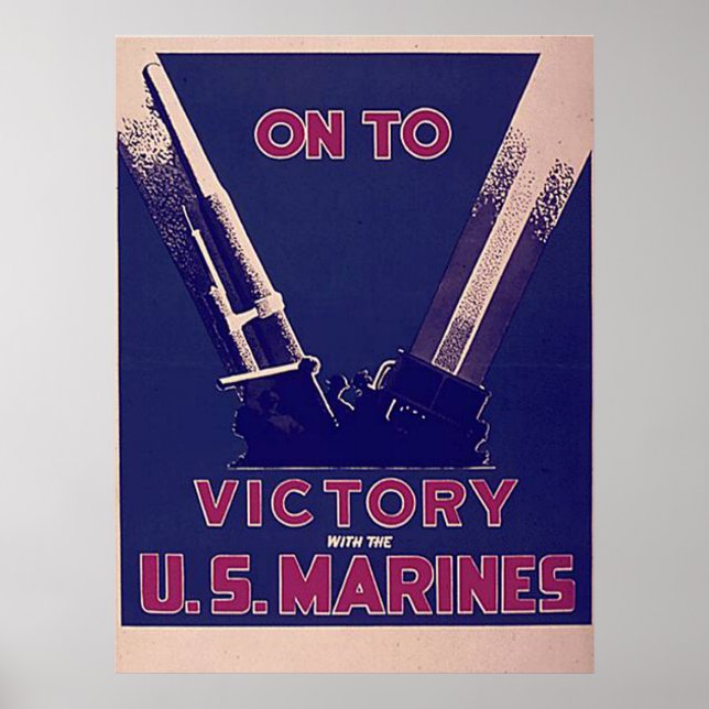 Póster A La Victoria Con Los Marines Estadounidenses (Frente)