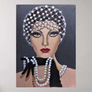 Póster A Lady Adorned In Pearls