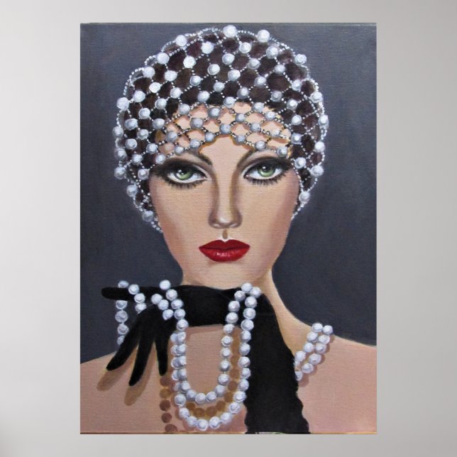 Póster A Lady Adorned In Pearls (Frente)