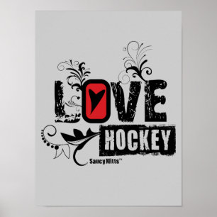 Póster A las Chicas mujeres les encanta nadar de hockey