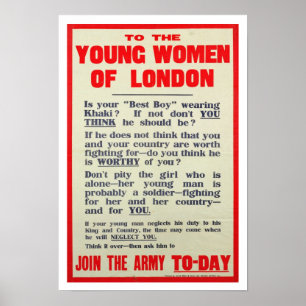 Póster A las mujeres jovenes de Londres, poster del
