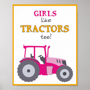 Póster A las niñas también les gustan los tractores guard