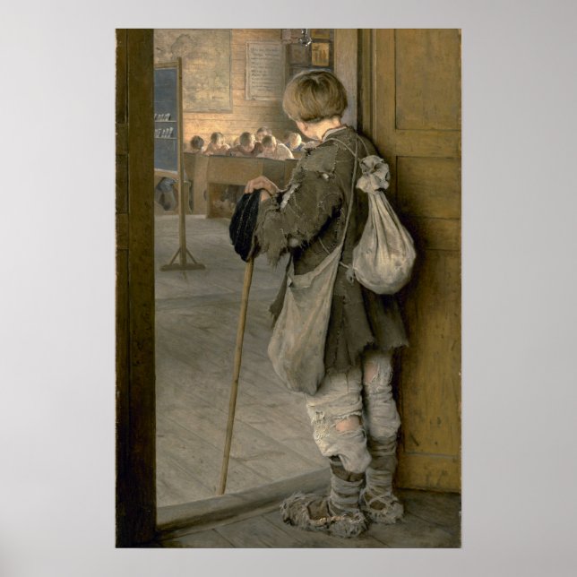 Póster A las puertas de la escuela por Bogdanov-Belsky (Frente)