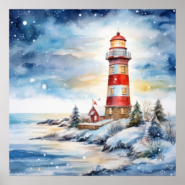 Póster A Lighthouse in Winter (Frente)