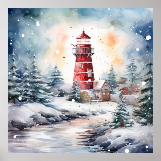 Póster A Lighthouse in Winter (Frente)