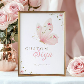 Póster A Little Butterfly Custom Table Sign