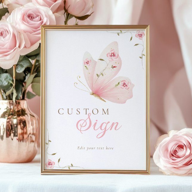 Póster A Little Butterfly Custom Table Sign (Subido por el creador)