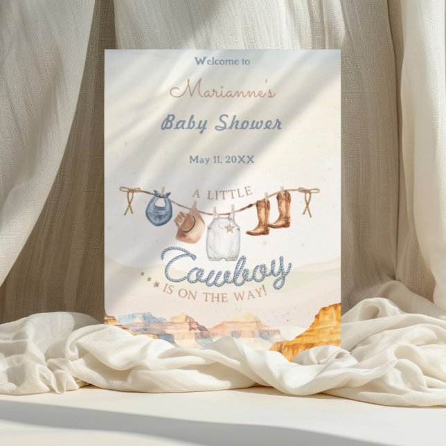 Póster A Little Cowboy Western Canyon Baby Shower Weclome (Subido por el creador)