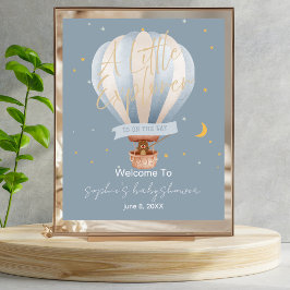 Póster A Little Explorer Hot Air Balloon Welcome Sign