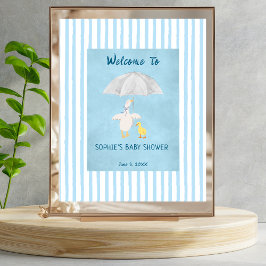 Póster A Little Goose Is On The Way Baby Shower Welcome