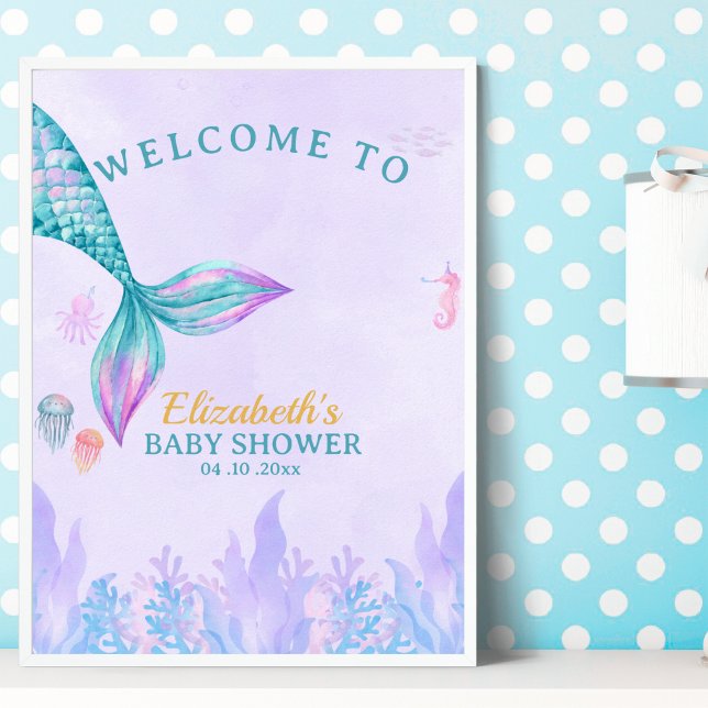 Póster a Little Mermaid is on her way Girl Baby Shower (Subido por el creador)