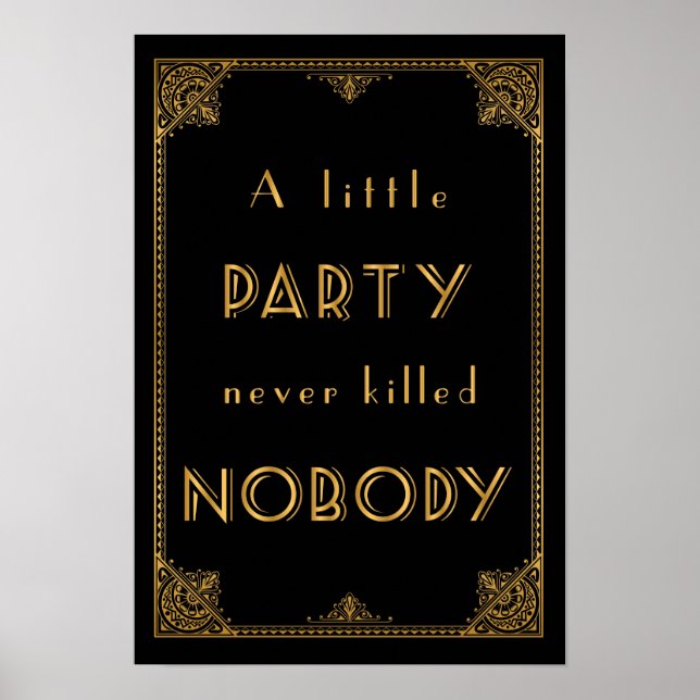 Póster a little party gatsby inspired wedding sign (Frente)
