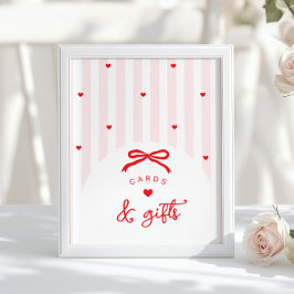 Póster A Little Sweetheart Cards and gifts Pink Red Bow