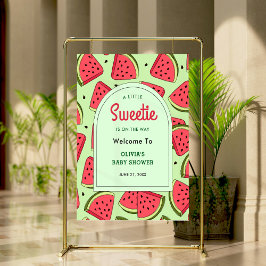 Póster A Little Sweetie Watermelon Baby Shower Welcome
