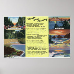 Póster A lo largo de la carretera de la costa de Oregon