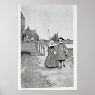 Póster A lo largo del canal en Manhattan vieja