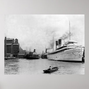 Póster A lo largo del río, búfalo, N.Y.: 1905