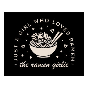 Póster A los amantes del Ramen chica comida japonesa cita