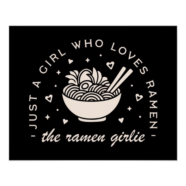 Póster A los amantes del Ramen chica comida japonesa cita (Anverso)