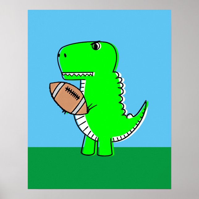Póster A los dinosaurios verdes les encanta el fútbol (Frente)