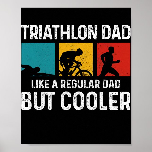 Póster A Los Hombres Triatlón Papá Les Gusta Un Papá Regu (Frente)