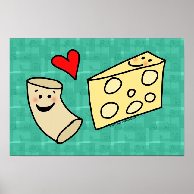 Póster A Mac Le Encanta El Queso, Gracioso Macaroni Cute  (Frente)
