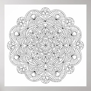 Póster A Mandala 010617 Color del doodle de color para ad