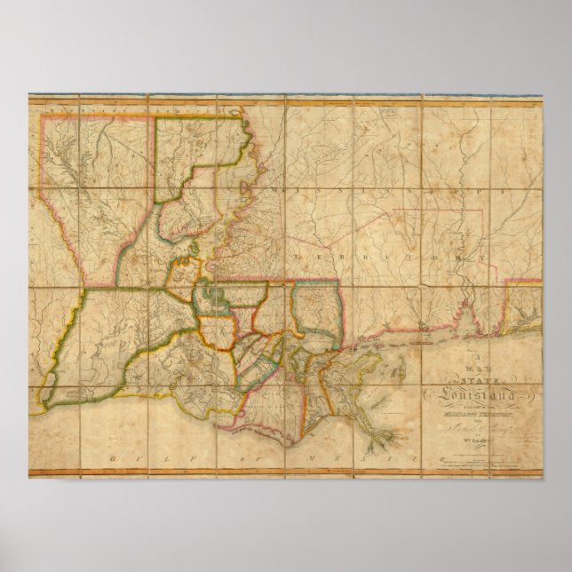 Póster A Map of the State of Louisiana (Frente)