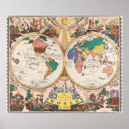 Póster A map of the world (1682) by John Playford.