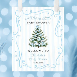 Póster A Merry Blue Little Blue Baby Shower Welcome