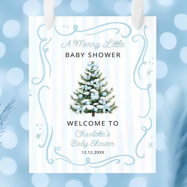 Póster A Merry Blue Little Blue Baby Shower Welcome (Subido por el creador)