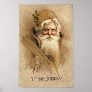 Póster A Merry Christmas Old Santa Card