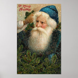 Póster A Merry Christmas Old St. Nick Card