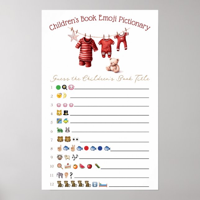 Póster A Merry Little Baby Shower Baby Shower Game (Frente)