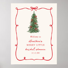 Póster A Merry Little Christmas Bridal Shower Welcome