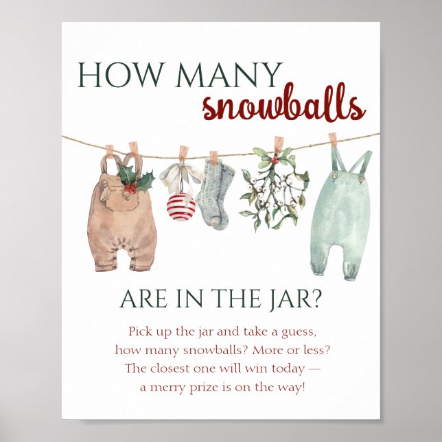 Póster A Merry Little Christmas Clothes How Many Snowball (Frente)