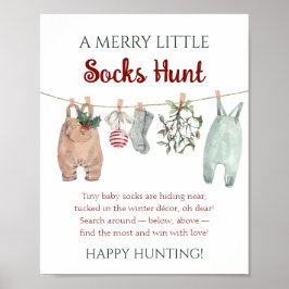 Póster A Merry Little Christmas Clothes Socks Hunt