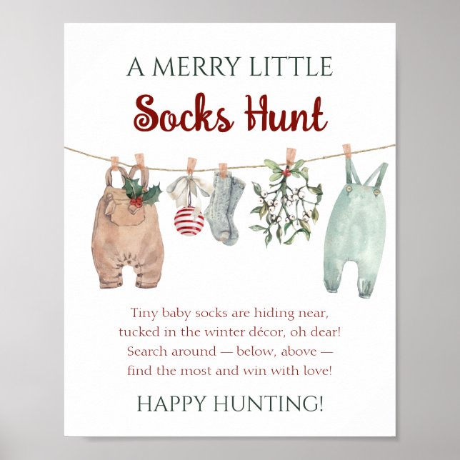 Póster A Merry Little Christmas Clothes Socks Hunt (Frente)