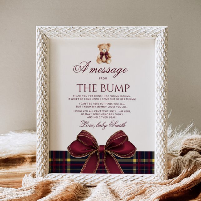 Póster A message from the bump Teddy Bear Red Bow (Subido por el creador)