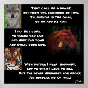 PÓSTER A MESSAGE FROM THE WILD ANIMALS POEM