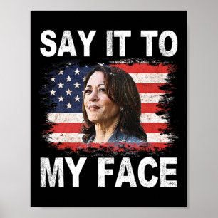 Póster A Mi Cara, La Graciosa Kamala-harris Se Dirige A T