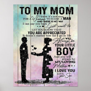 Póster A mi carta de mamá, mejor regalo para mamá