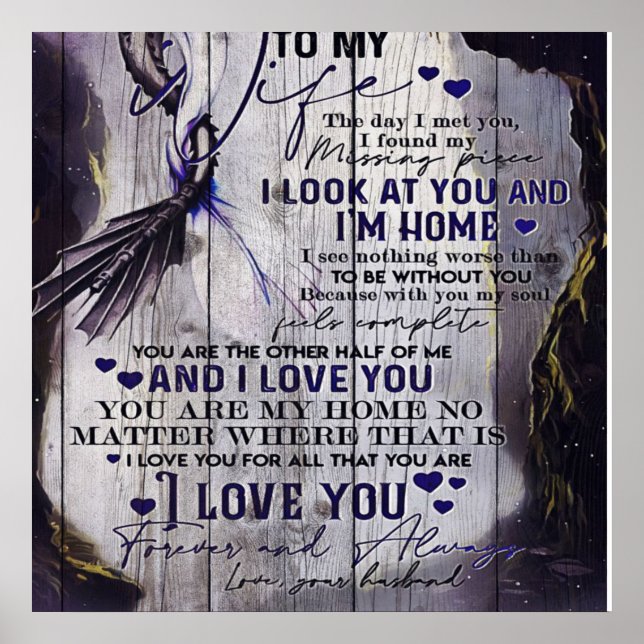 Póster A mi esposa | Citas divertidas a la esposa | Nuevo (Frente)